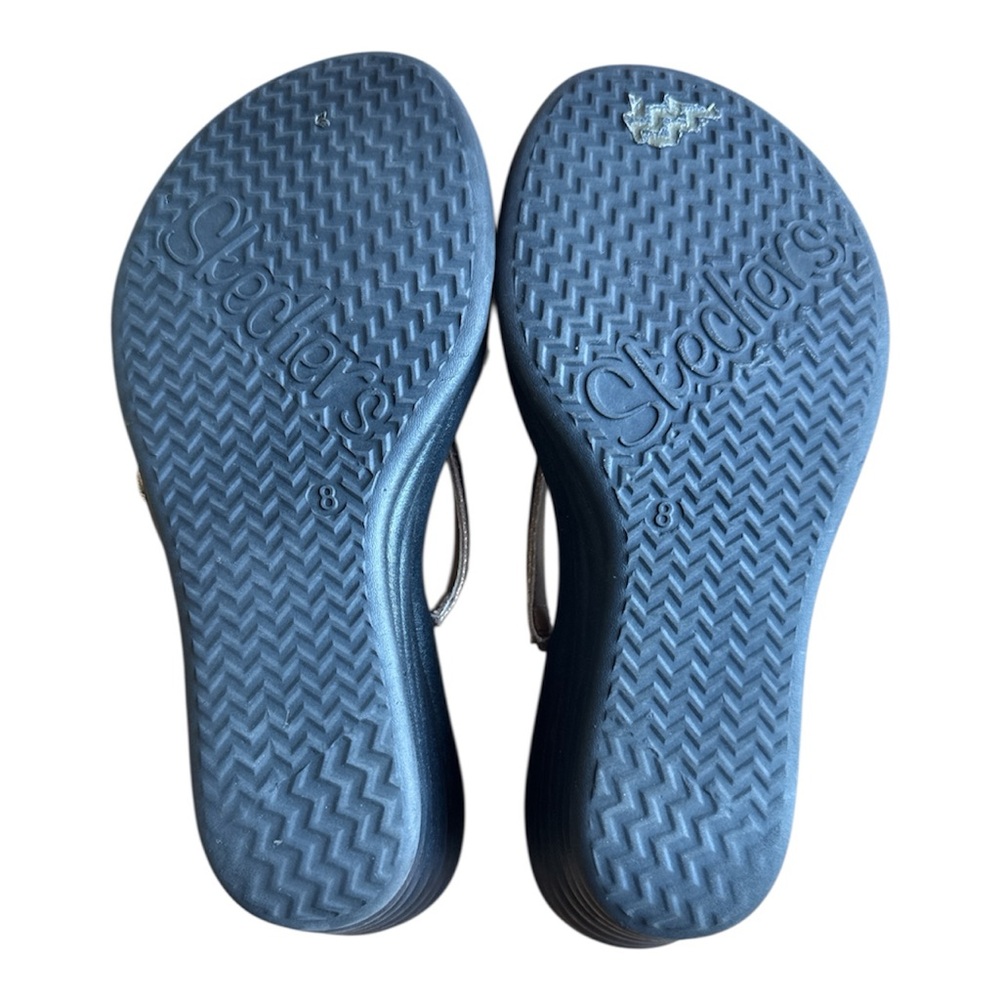 Skechers Metallic Strappy Wedge Sandals | Memory Foam | Size 8 - Picture 5 of 5